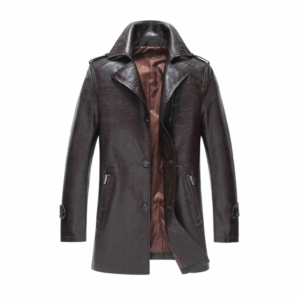 Leather Men Long Coat